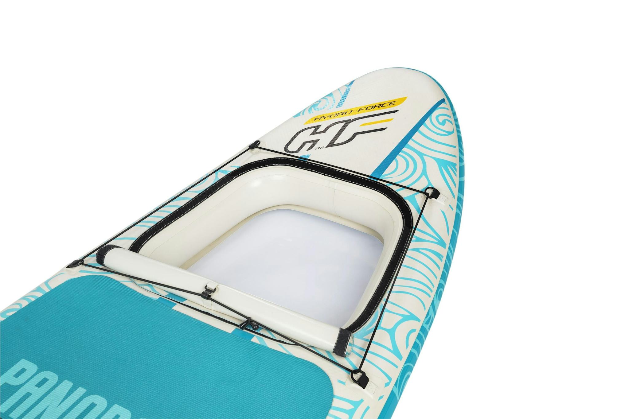 Sports d'eau Paddle gonflable Panorama Hydro-force™, 340 x 89 x 15 cm, 150 kg max, fenêtre transparente, poignées de transport, pompe, leash, sac de transport et pagaie Bestway 5