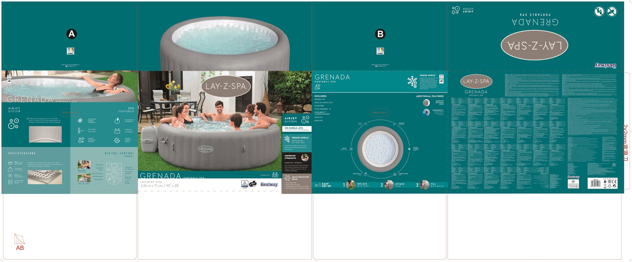 Spas Gonflables Spa gonflable rond Lay-Z-Spa Grenada Airjet™ 6 - 8 personnes Bestway 27