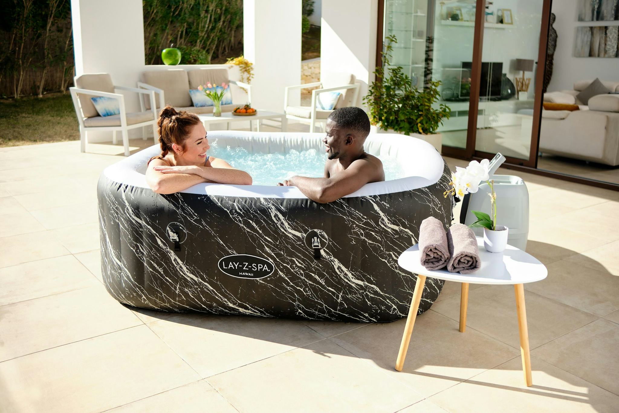 Spas Gonflables Spa gonflable carré Lay-Z-Spa Hawaii Smart Luxe Airjet™ 4 - 6 personnes Bestway 12