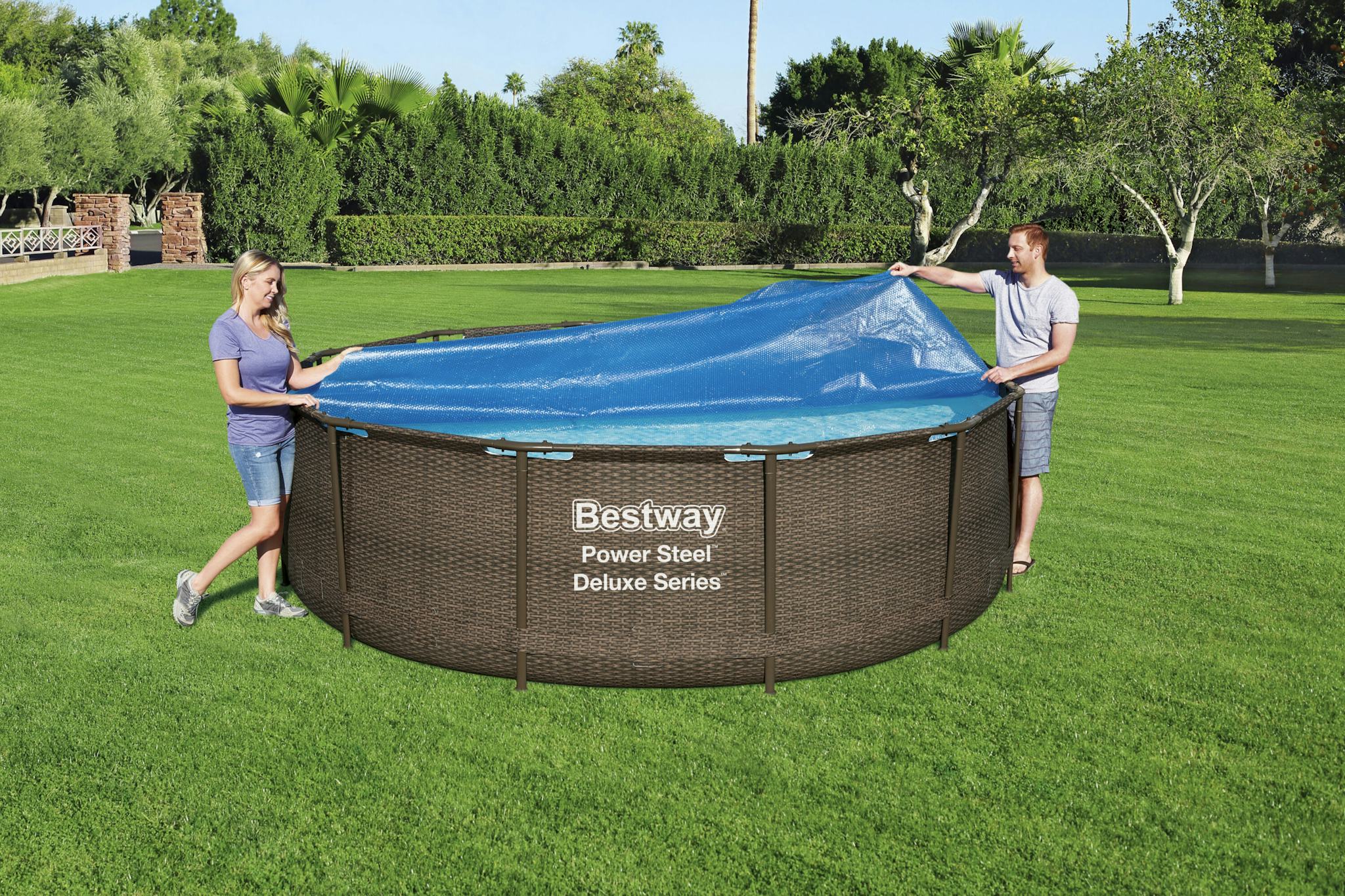 Accessoires piscine et spa Bâche solaire diamètre 356 cm piscine hors sol ronde diamètre 366 cm ou 396 cm Bestway 4