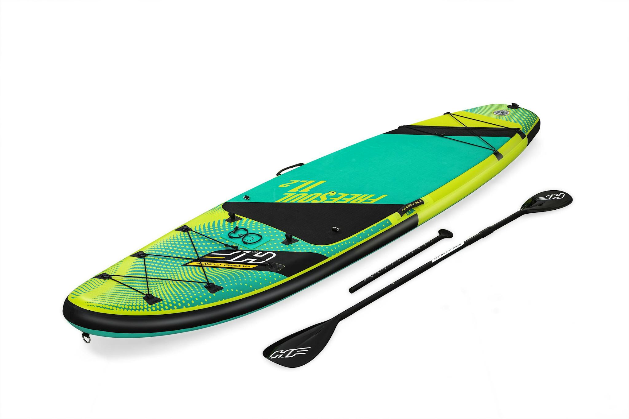Sports d'eau Paddle SUP Freesoul Tech 340 x 89 x 15 cm transformable en kayak ou en planche à voile, avec siège, cale-pieds, pompe Bestway 3