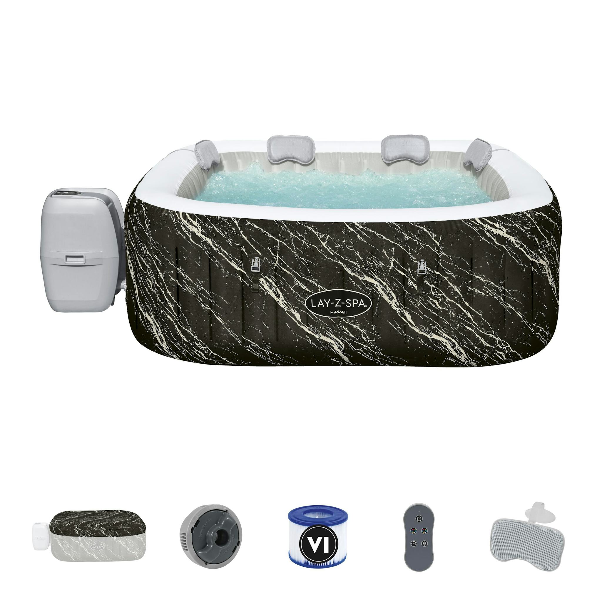 Spas Gonflables Spa gonflable carré Lay-Z-Spa Hawaii Smart Luxe Airjet™ 4 - 6 personnes Bestway 4