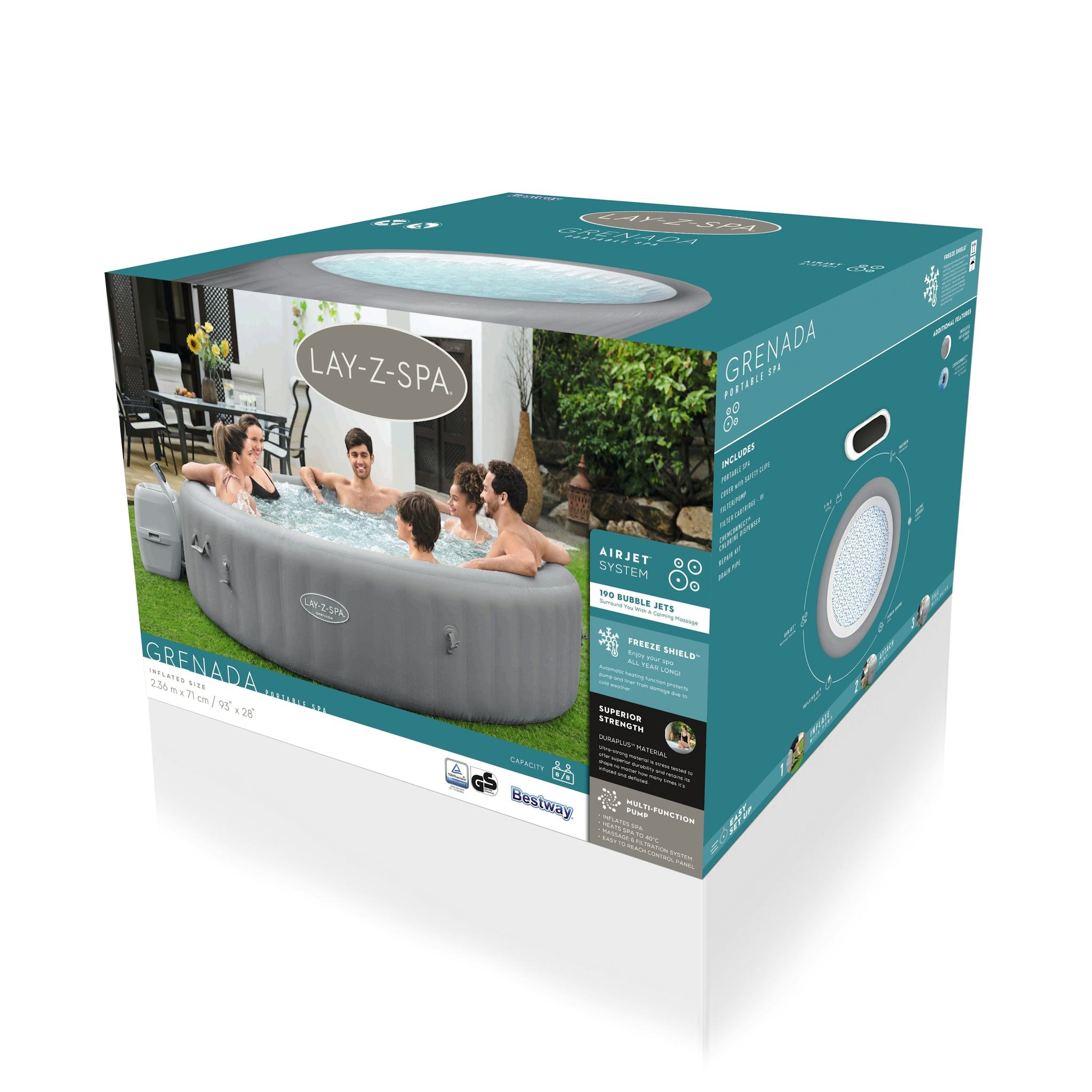 Spas Gonflables Spa gonflable rond Lay-Z-Spa Grenada Airjet™ 6 - 8 personnes Bestway 26