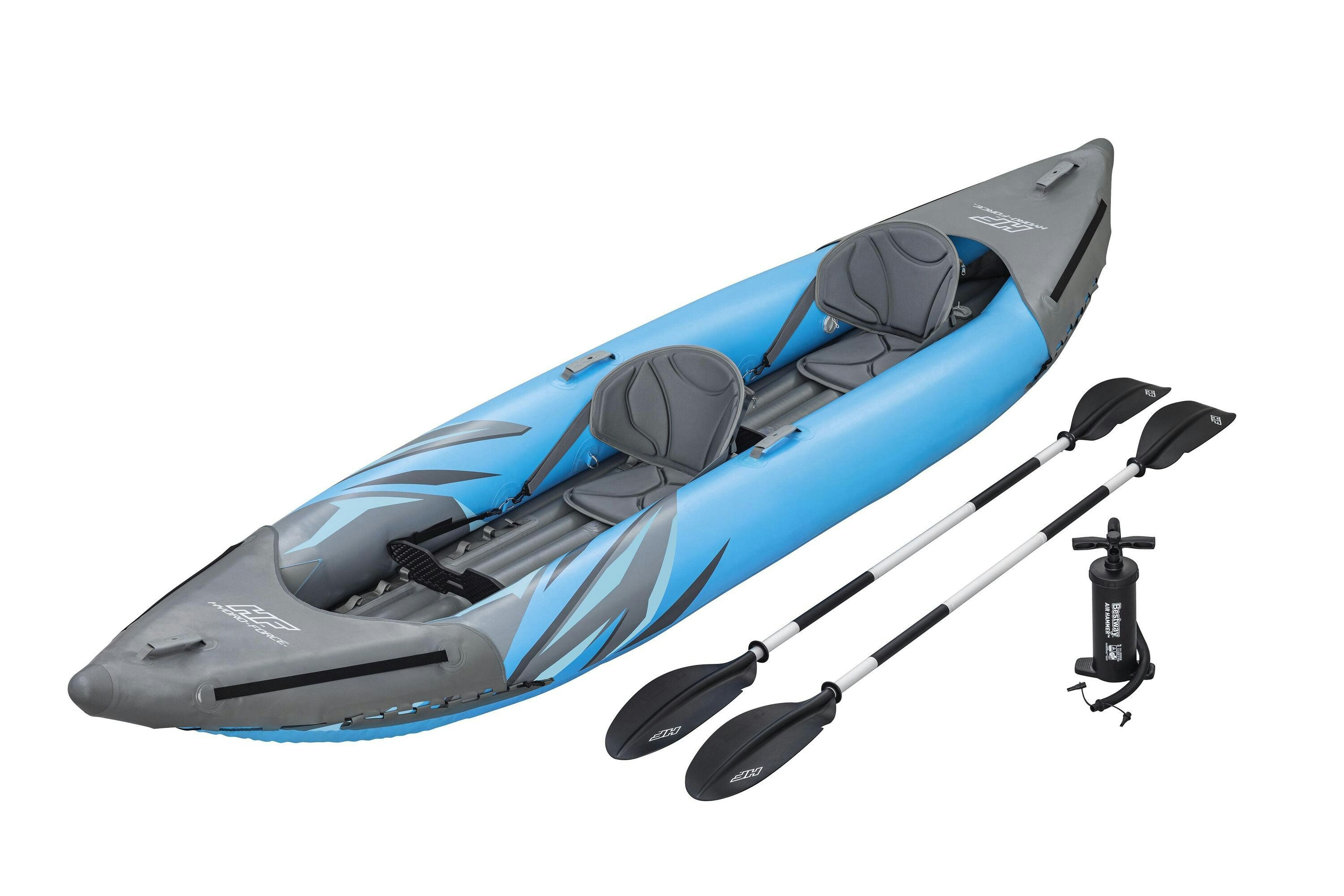 Sports d'eau Kayak gonflable Hydro-Force™ Surge Elite™ 382 x 94 x 42 cm 2 personnes, 2 repose-pieds, pagaie, sac de transport, pompe Bestway 1