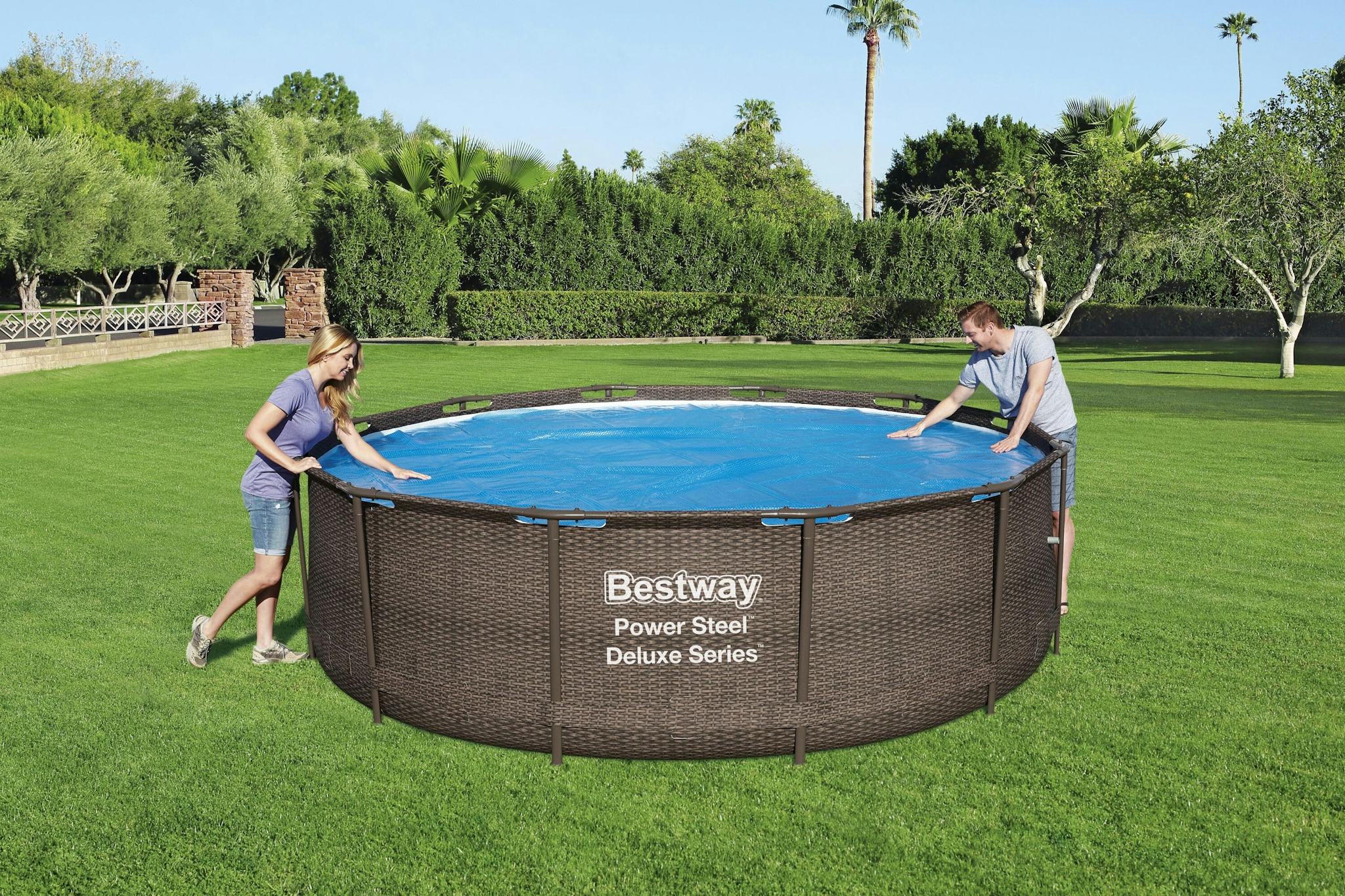 Accessoires piscine et spa Bâche solaire diamètre 356 cm piscine hors sol ronde diamètre 366 cm ou 396 cm Bestway 6
