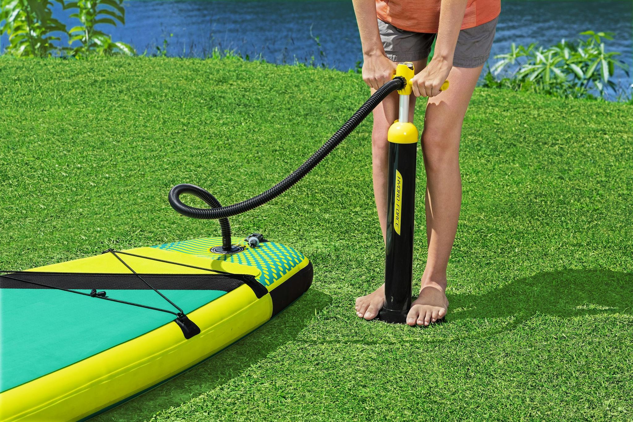 Sports d'eau Paddle SUP Freesoul Tech 340 x 89 x 15 cm transformable en kayak ou en planche à voile, avec siège, cale-pieds, pompe Bestway 8