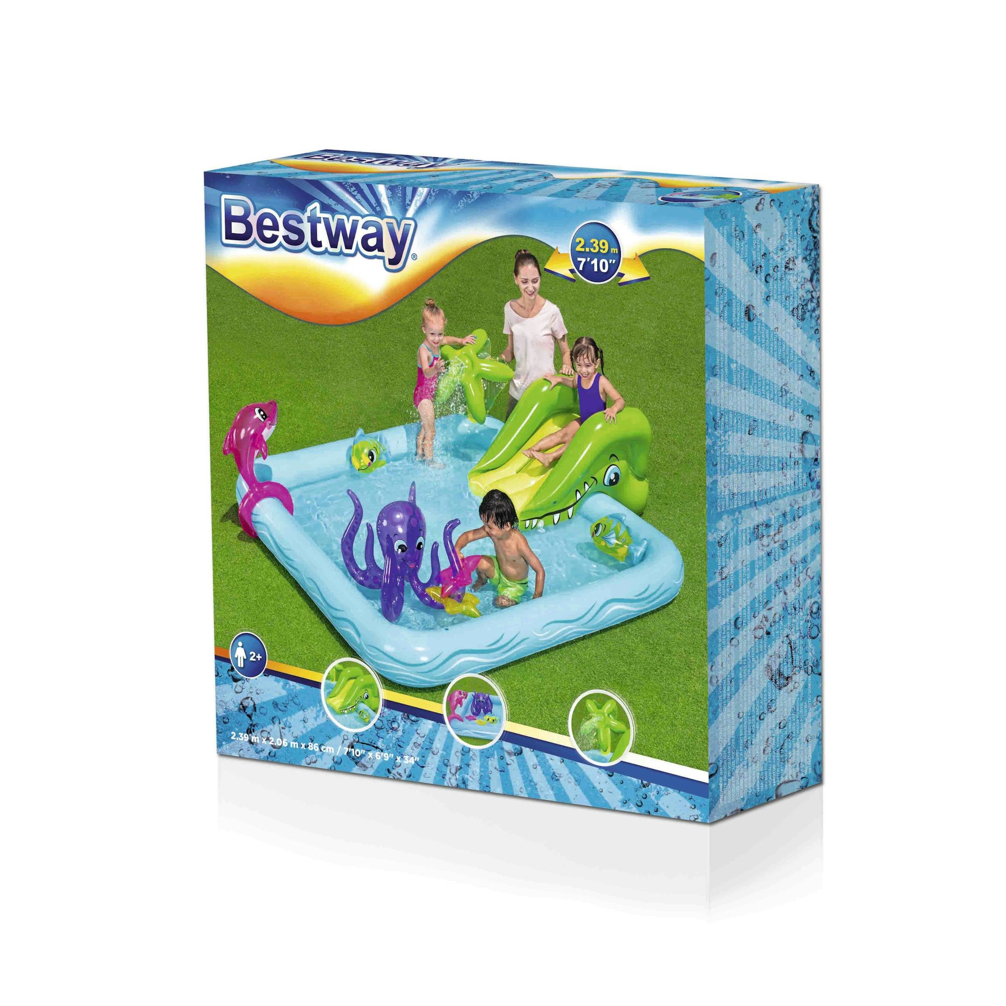 Bouées, matelas et jeux gonflables Aire de jeux pataugeoire Fantastic Aquarium 239 x 206 x 86 cm avec fontaine Bestway 7