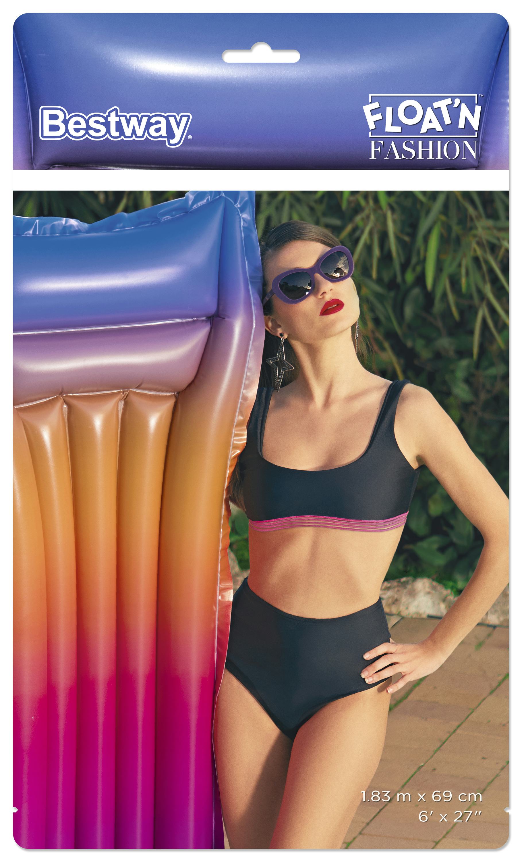 Bouées, matelas et jeux gonflables Matelas gonflable plage ou piscine Fashion Rainbow 183 x 89 cm, 2 couleurs assorties Bestway 16
