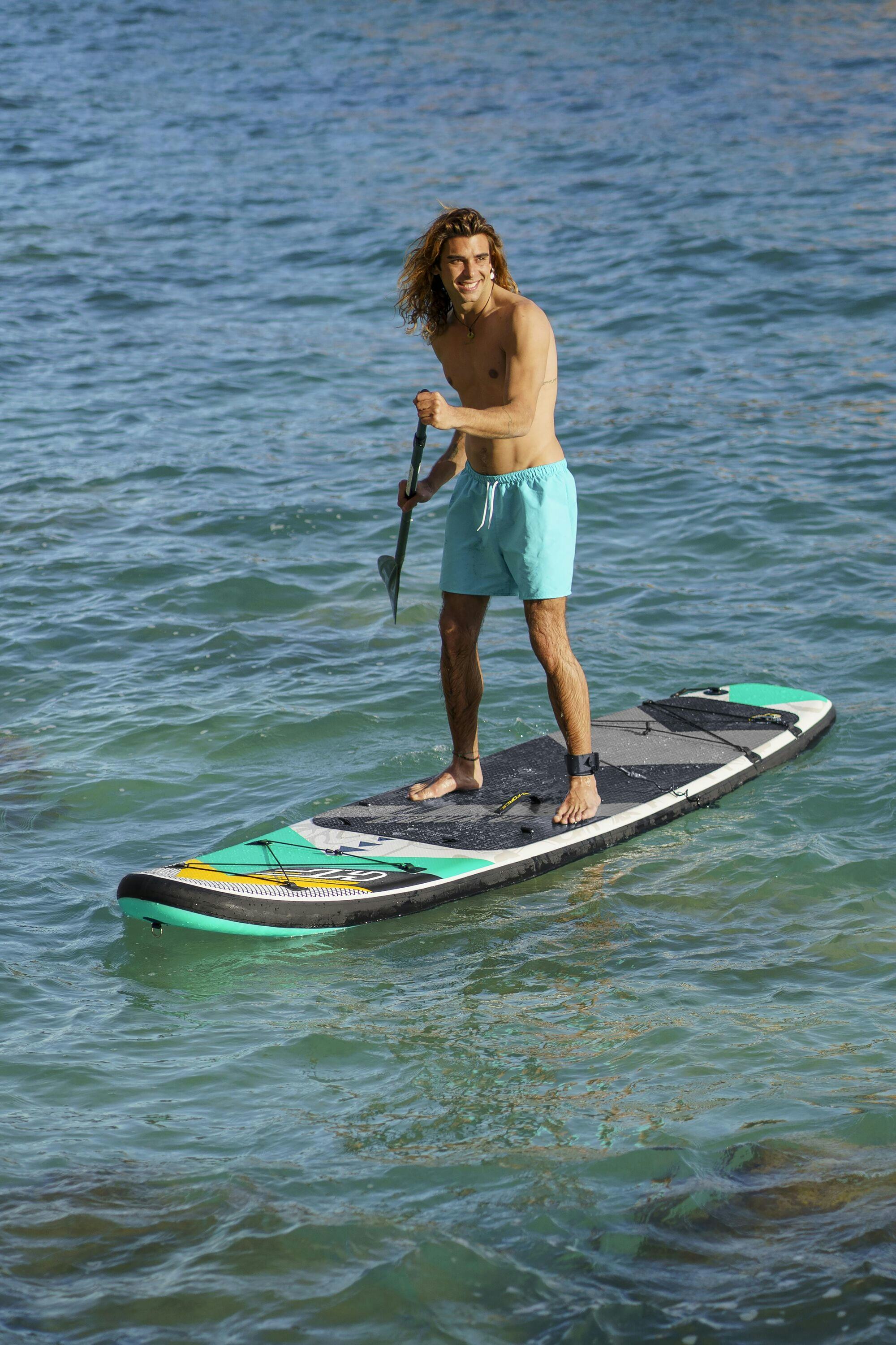 Sports d'eau Paddle SUP gonflable Hydro-Force™ Aqua Wander, 305 x 84 x 12 cm avec pagaie, leash, pompe, 2 ailerons et sac à dos de transport, siège détachable Bestway 7