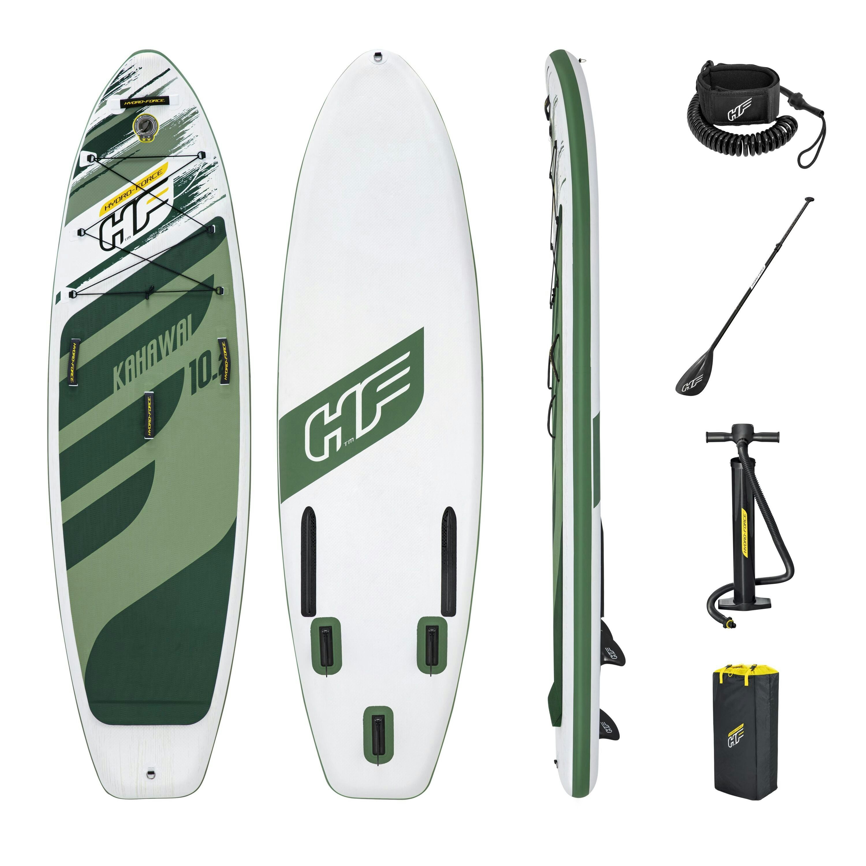 Sports d'eau Paddle SUP gonflable Hydro-Force™ Kahawai 310 x 86 x 15 cm avec pompe, pagaie, leash et sac à dos de transport Bestway 1