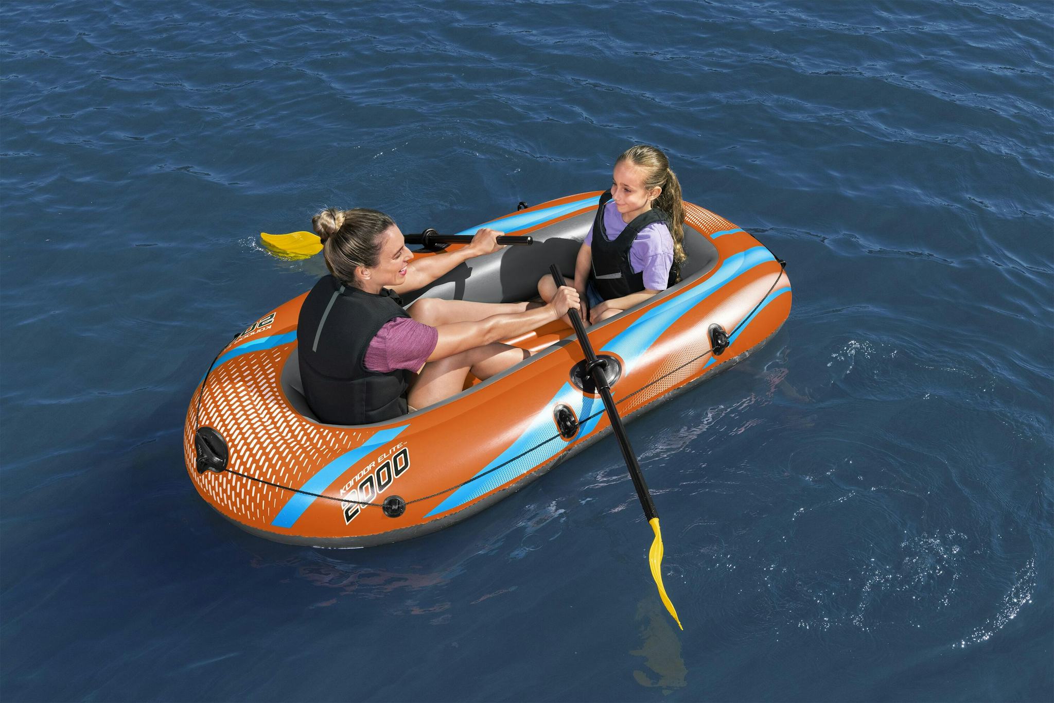 Sports d'eau Bateau gonflable Kondor Elite™ 2000 raft set, 196 x 106 cm, 1 adulte+1enfant, 120kg max, pompe à pied et 2 pagaies Bestway 6