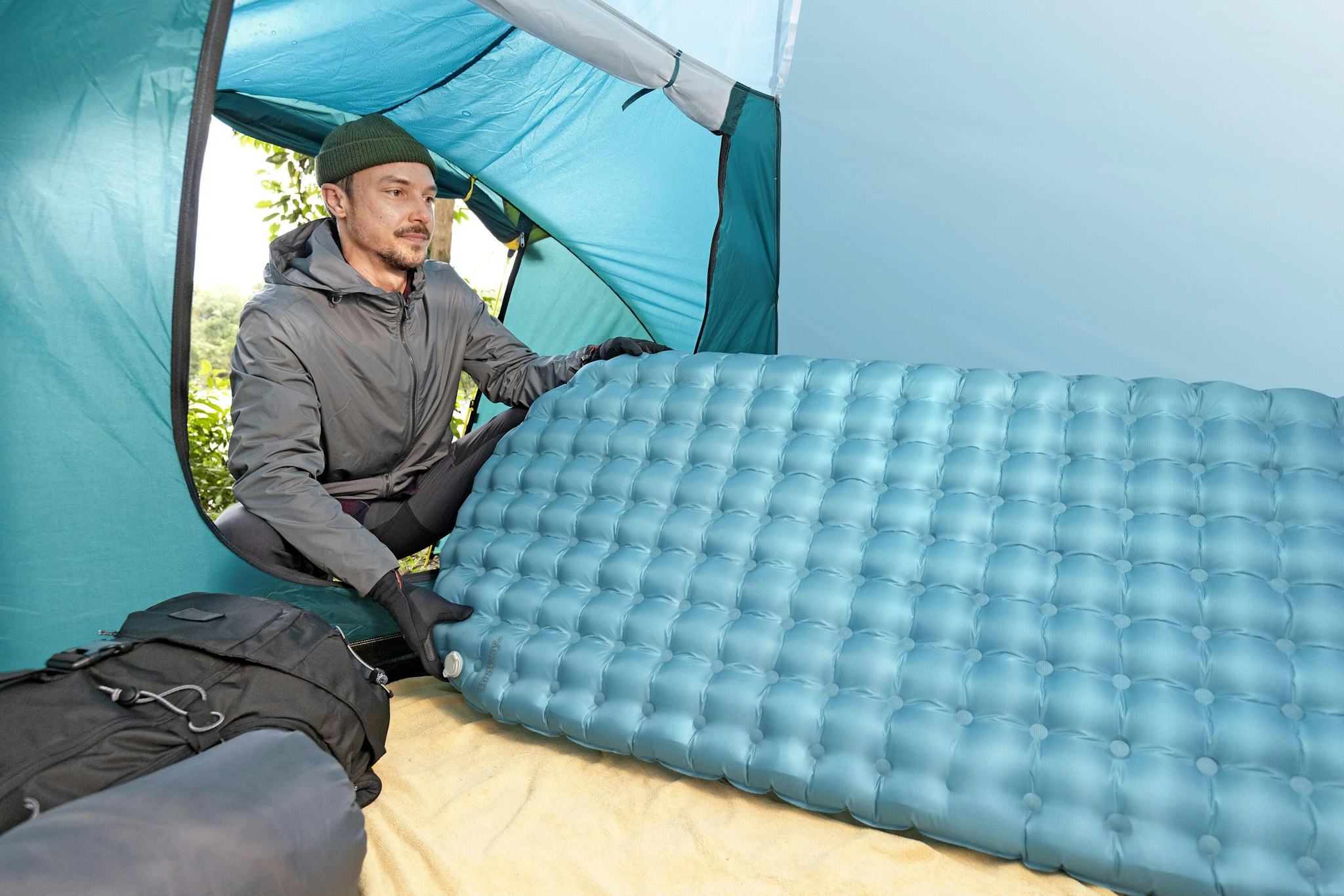 Camping Matelas gonflable de trekking AlpineLite™ momie 1,83 m x 63,5 cm x 7,5 cm , avec isolation thermique et gonfleur/sac Bestway 6