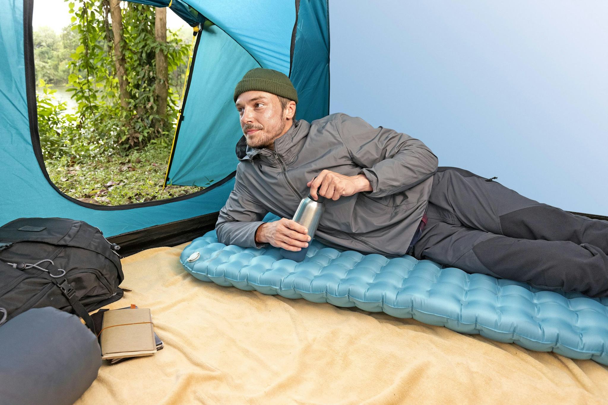 Camping Matelas gonflable de trekking AlpineLite™ momie 1,83 m x 63,5 cm x 7,5 cm , avec isolation thermique et gonfleur/sac Bestway 4