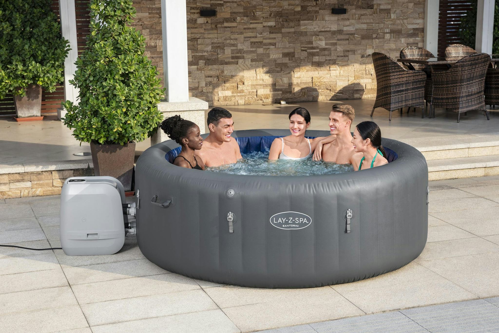 Spas Gonflables Spa gonflable rond Lay-Z-Spa Santorini Hydrojet pro™ 5 - 7 personnes Bestway 5