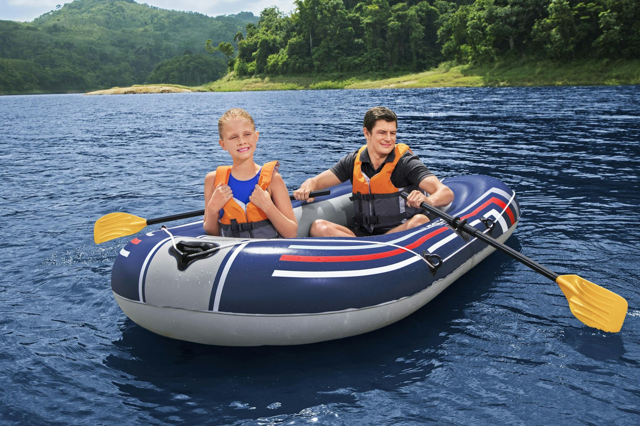 Sports d'eau Bateau gonflable Hydro-Force™ Treck X1 228 x 121 x 32 cm avec 2 rames et un gonfleur à pied Bestway 11