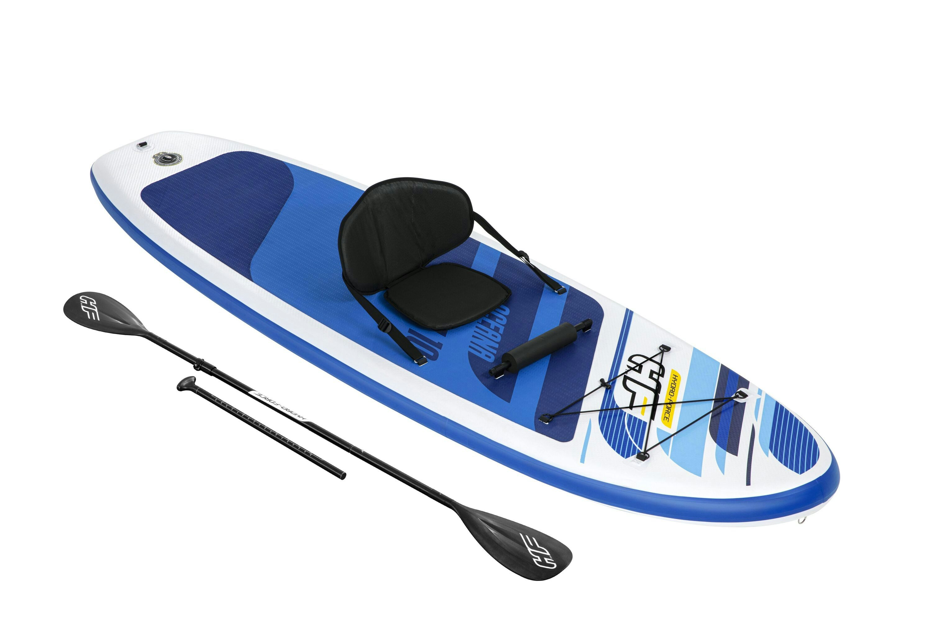 Sports d'eau Paddle SUP gonflable Hydro-Force™ Oceana 305 x 84 x 12 cm transformable en kayak avec siège, cale-pieds, pagaie, pompe et sac à dos de transport Bestway 1