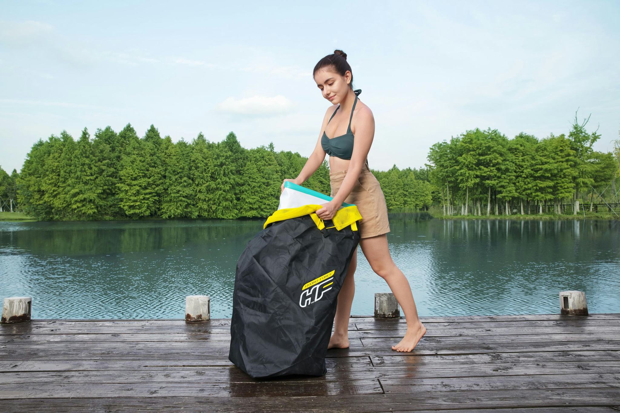 Sports d'eau Paddle SUP gonflable Huaka'i Tech Set Hydro-Force™ 305 x 84 x 12 cm, pompe, sac à dos, leash, pagaie Bestway 9