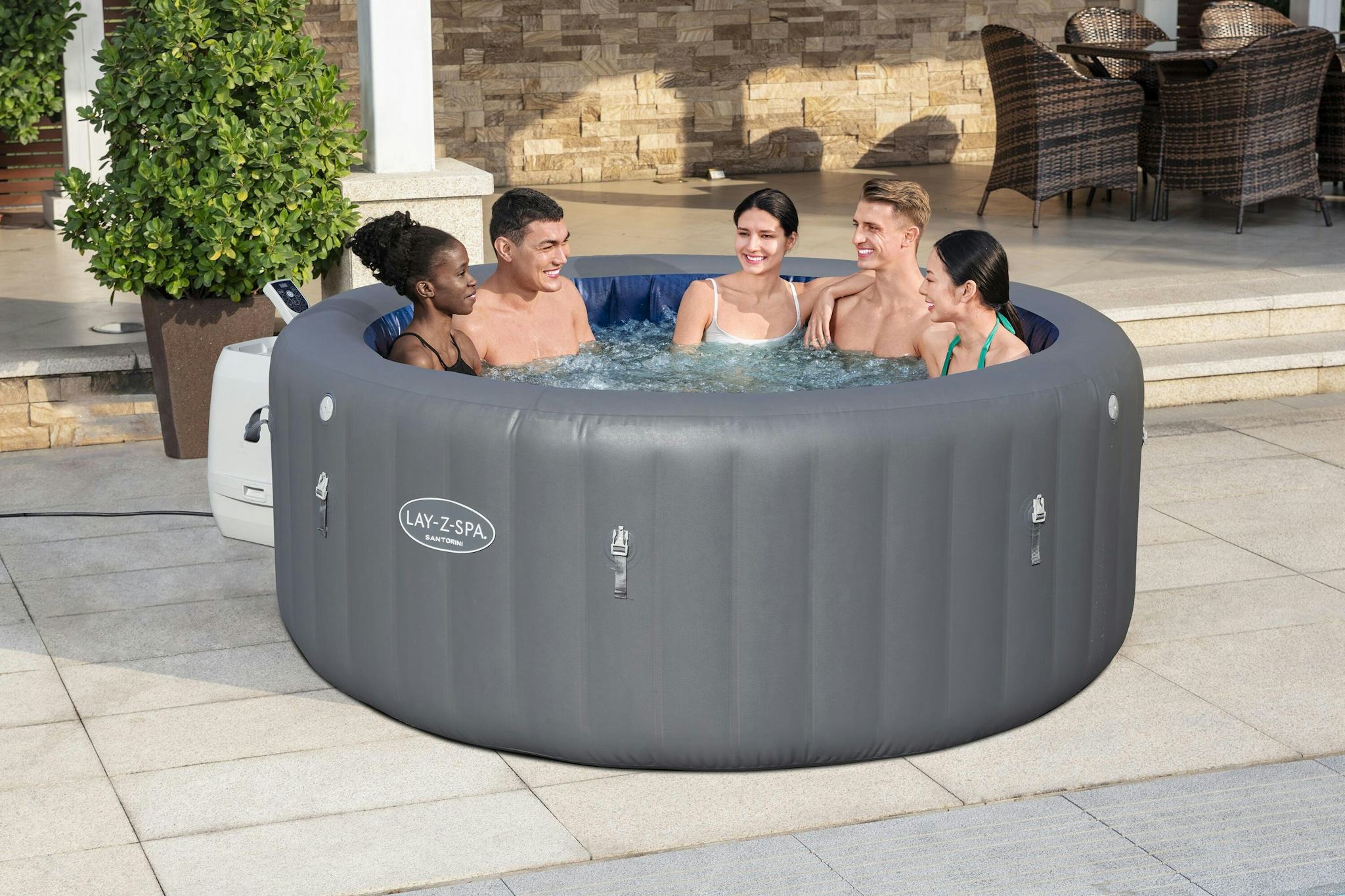 Spas Gonflables Spa gonflable rond Lay-Z-Spa Santorini Hydrojet pro™ 5 - 7 personnes Bestway 3