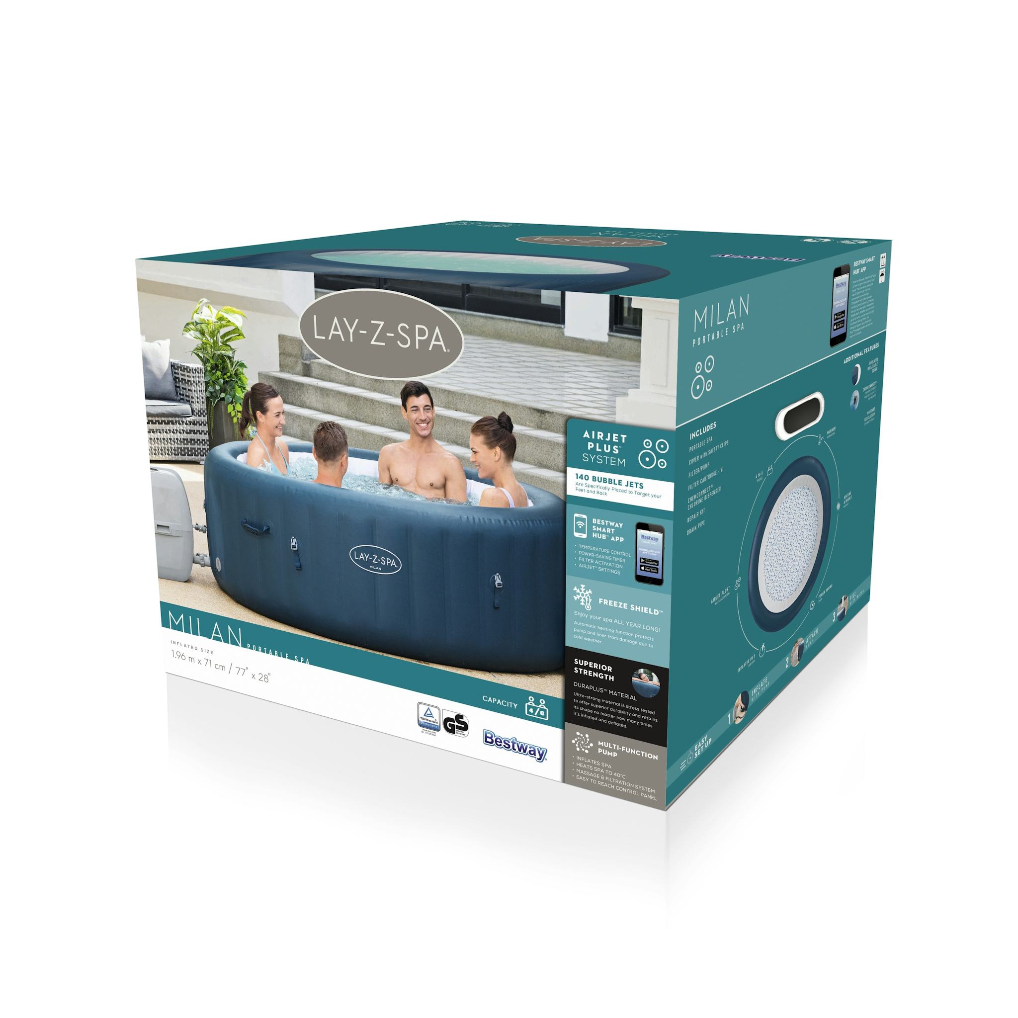 Spas Gonflables Spa gonflable rond Lay-Z-Spa Milan Airjet Plus™ 4 - 6 personnes Bestway 11