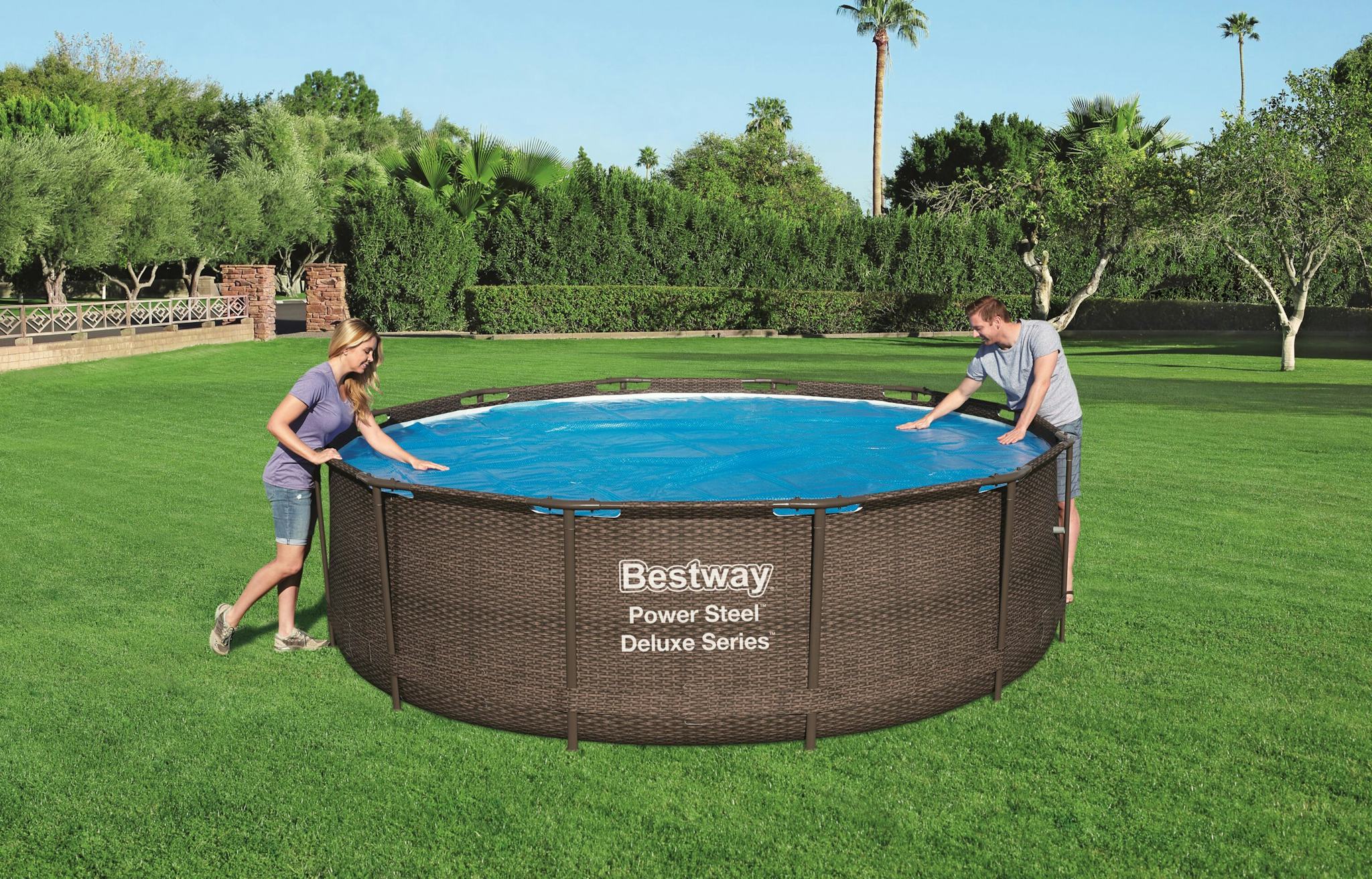 Accessoires piscine et spa Bâche solaire diamètre 356 cm piscine hors sol ronde diamètre 366 cm ou 396 cm Bestway 3