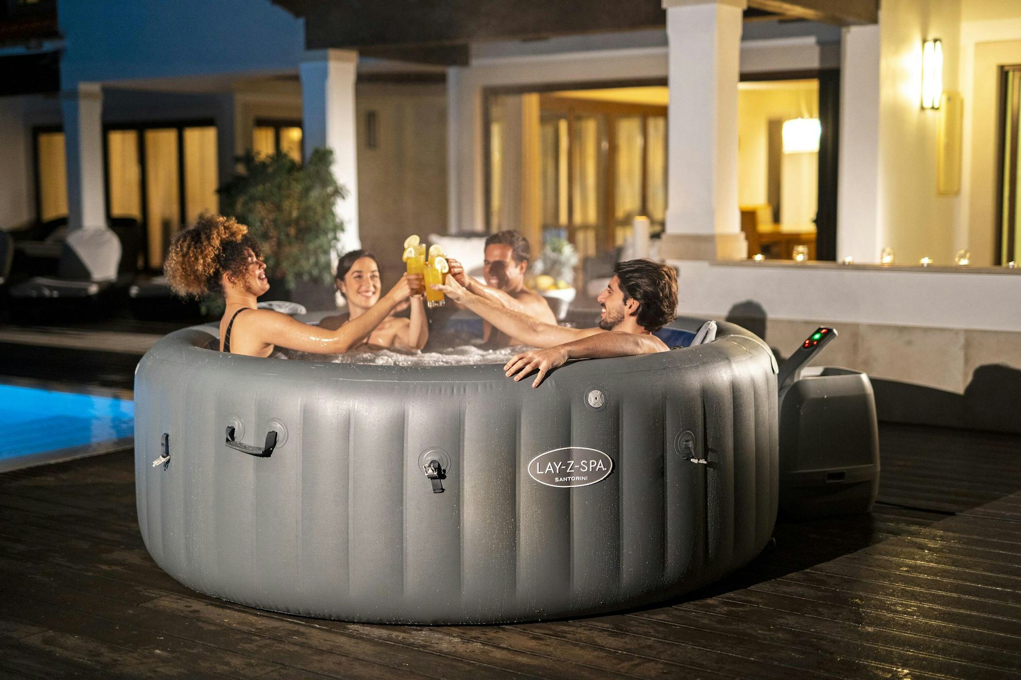 Spas Gonflables Spa gonflable rond Lay-Z-Spa Santorini Hydrojet pro™ 5 - 7 personnes Wifi Bestway 12
