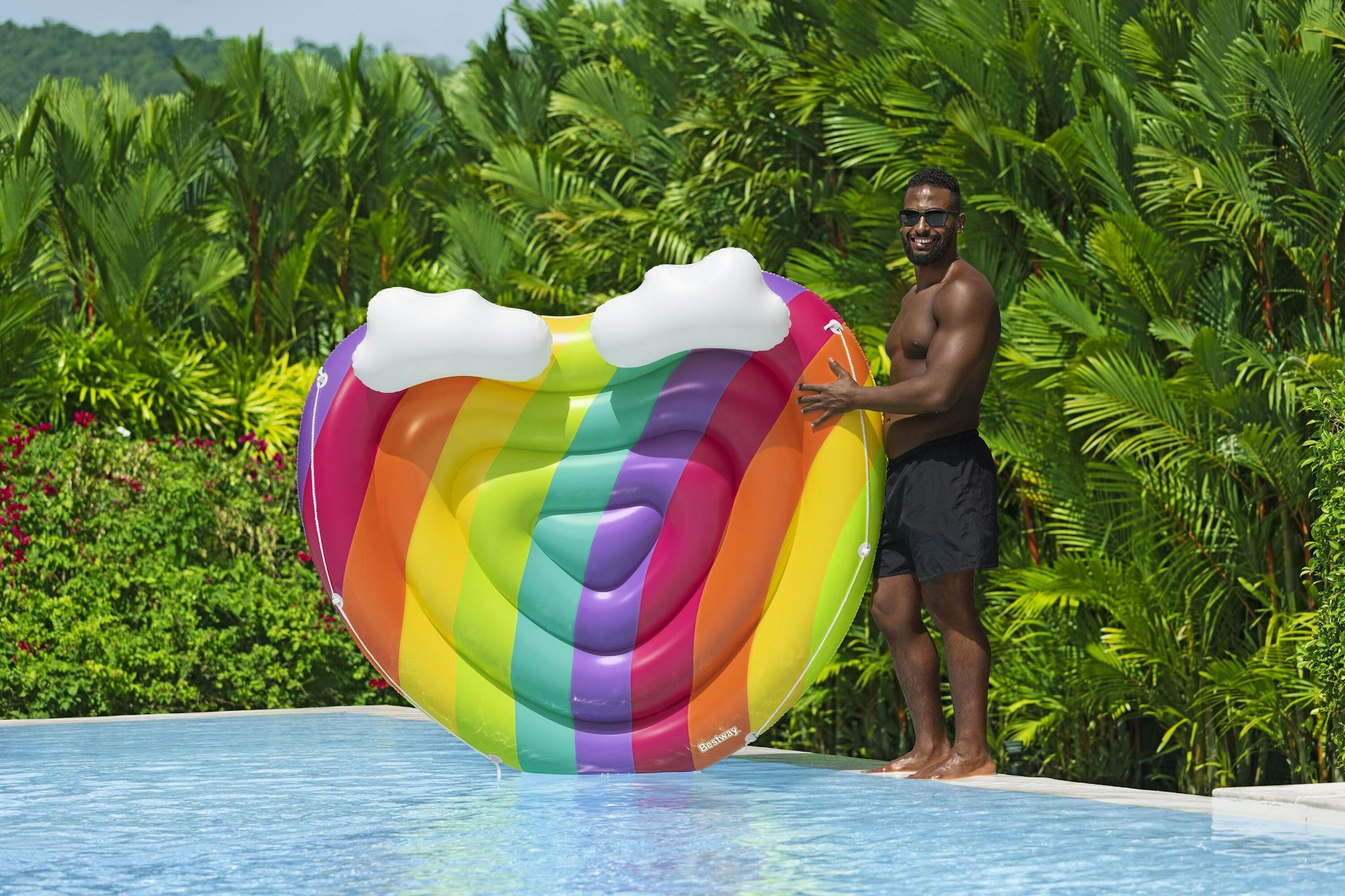 Bouées, matelas et jeux gonflables Île gonflable Rainbow Dreams™ 2 personnes, 164 cm, design arc-en-ciel Bestway 4