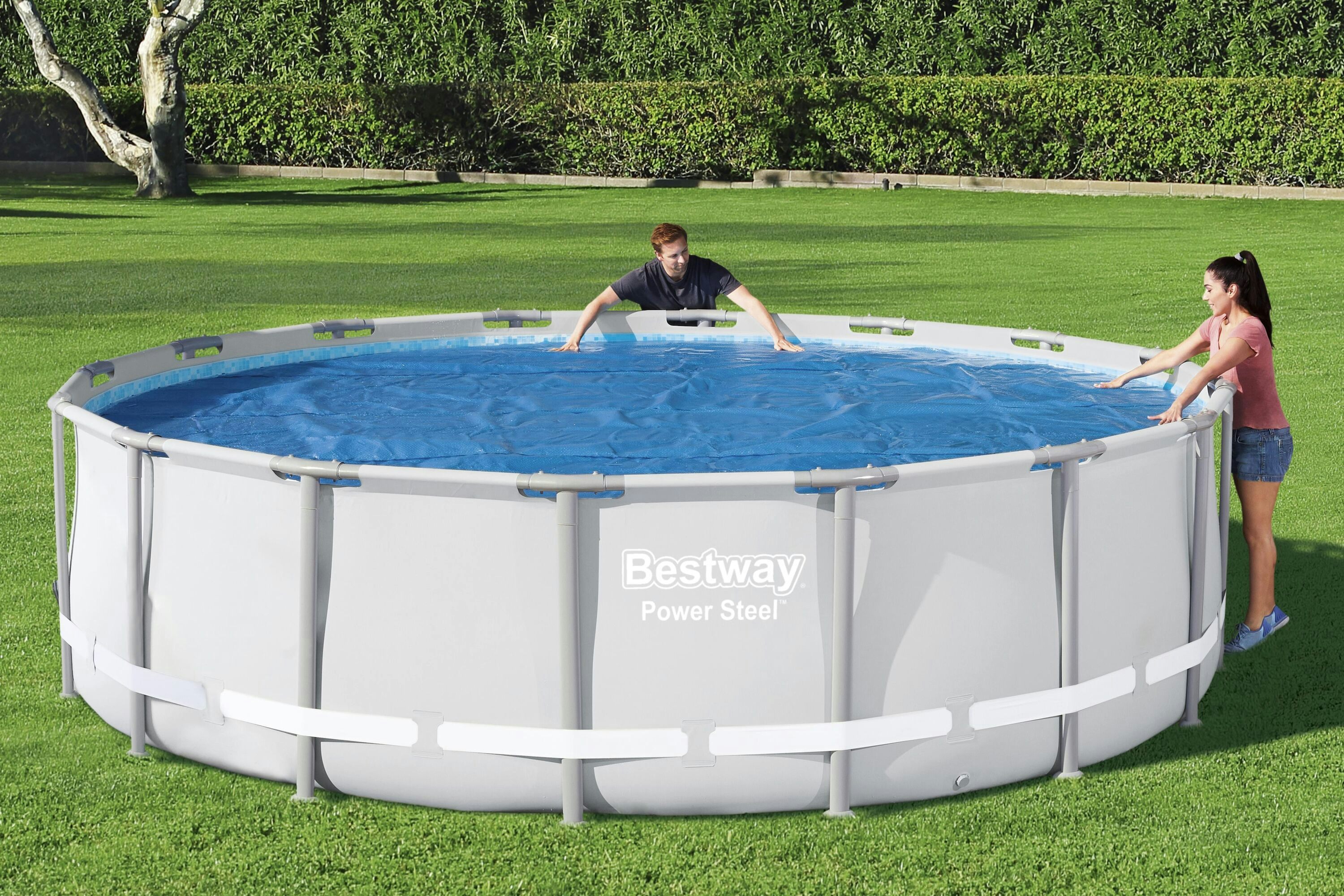 Accessoires piscine et spa Bâche solaire diamètre 462 cm pour piscine hors sol ronde diamètre 457 à 488 cm Bestway 1