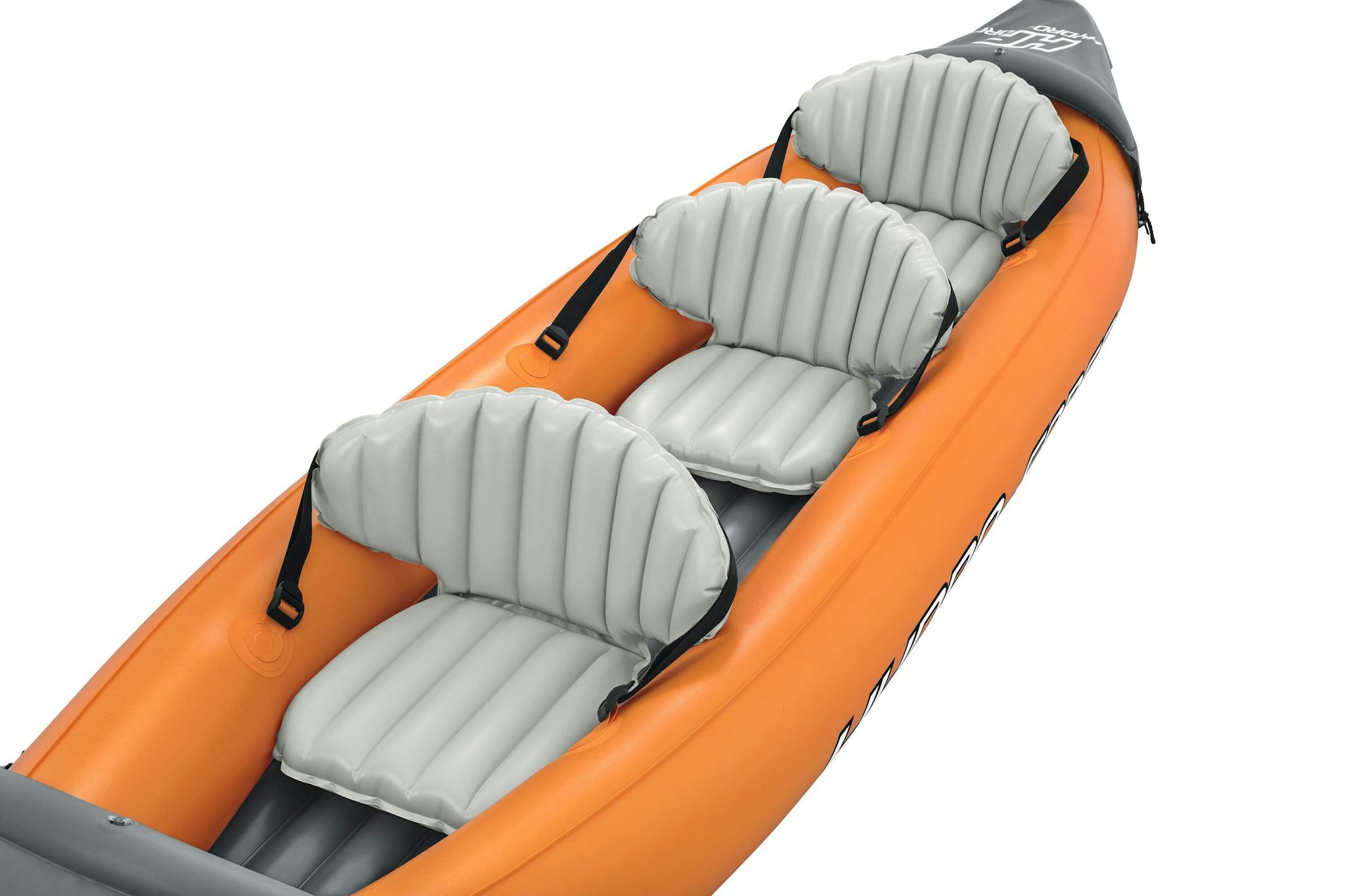 Sports d'eau Kayak gonflable Rapide X3 Hydro-Force™ 381 x 100cm, 3 places, 250 kg max, 2 pagaies, 2 ailerons amovibles et une pompe Bestway 5