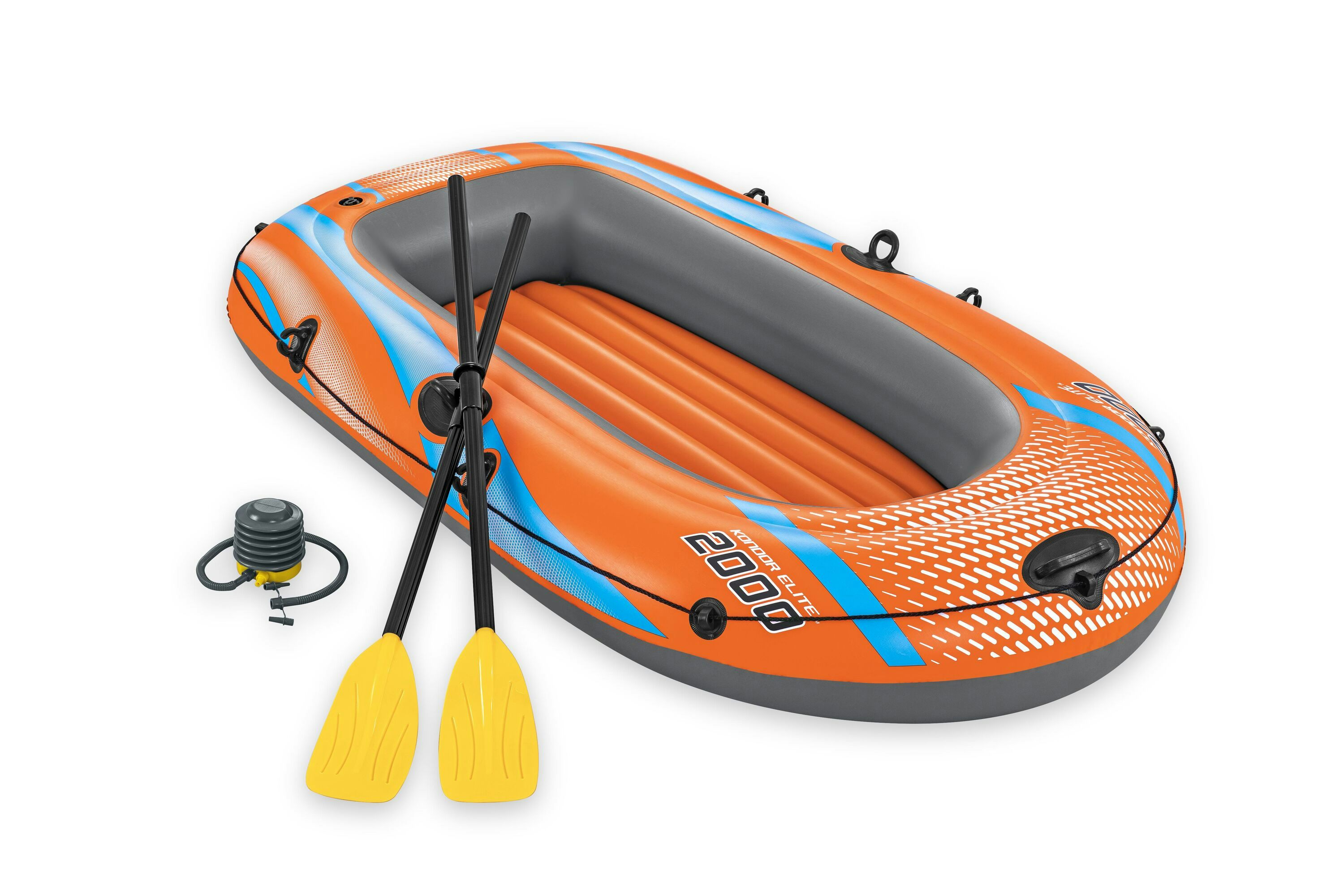 Sports d'eau Bateau gonflable Kondor Elite™ 2000 raft set, 196 x 106 cm, 1 adulte+1enfant, 120kg max, pompe à pied et 2 pagaies Bestway 1