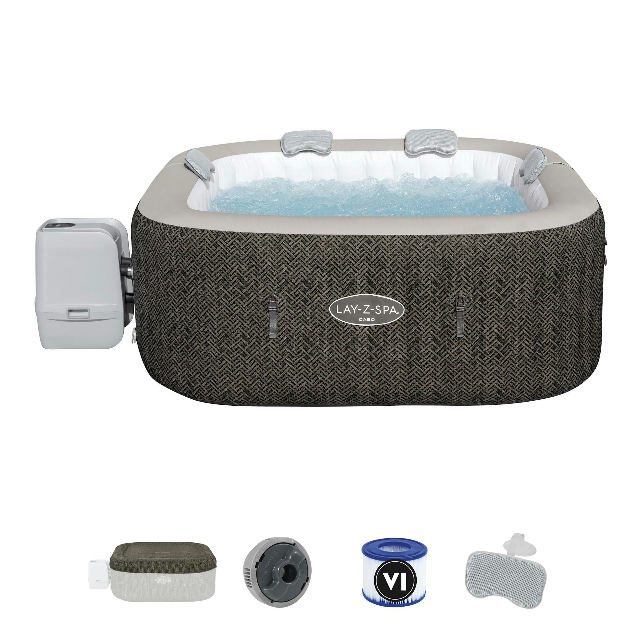 Spas Gonflables Spa gonflable carré Lay-Z-Spa Cabo Hydrojet™ 4-6 places Wifi Bestway 4