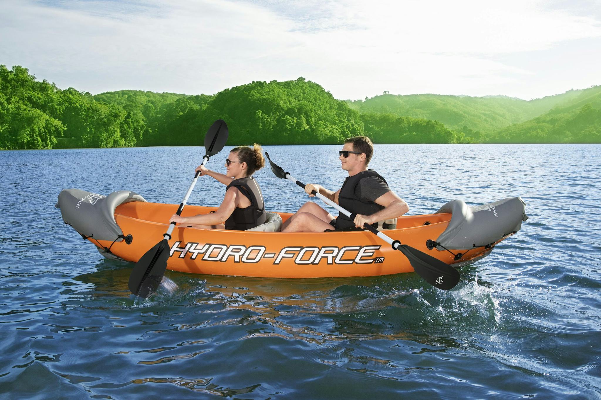 Sports d'eau Kayak gonflable Hydro-Force™ Rapid X2 321 x 100 cm avec 2 pagaies et une pompe Bestway 6