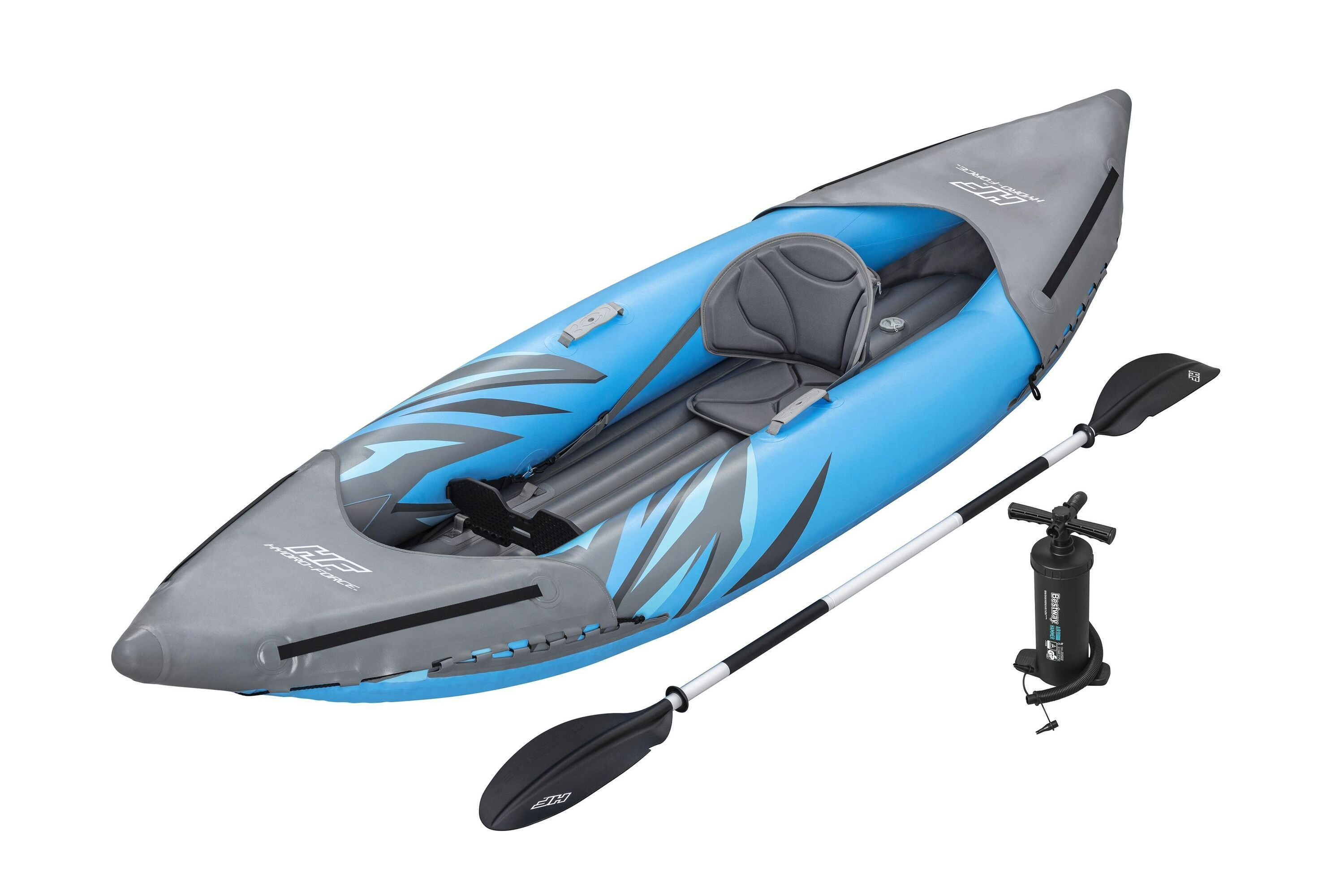 Sports d'eau Kayak gonflable Hydro-Force™ Surge Elite™ 305 x 91 x 40 cm 1 personne, repose-pieds, pagaie, sac de transport, pompe Bestway 1