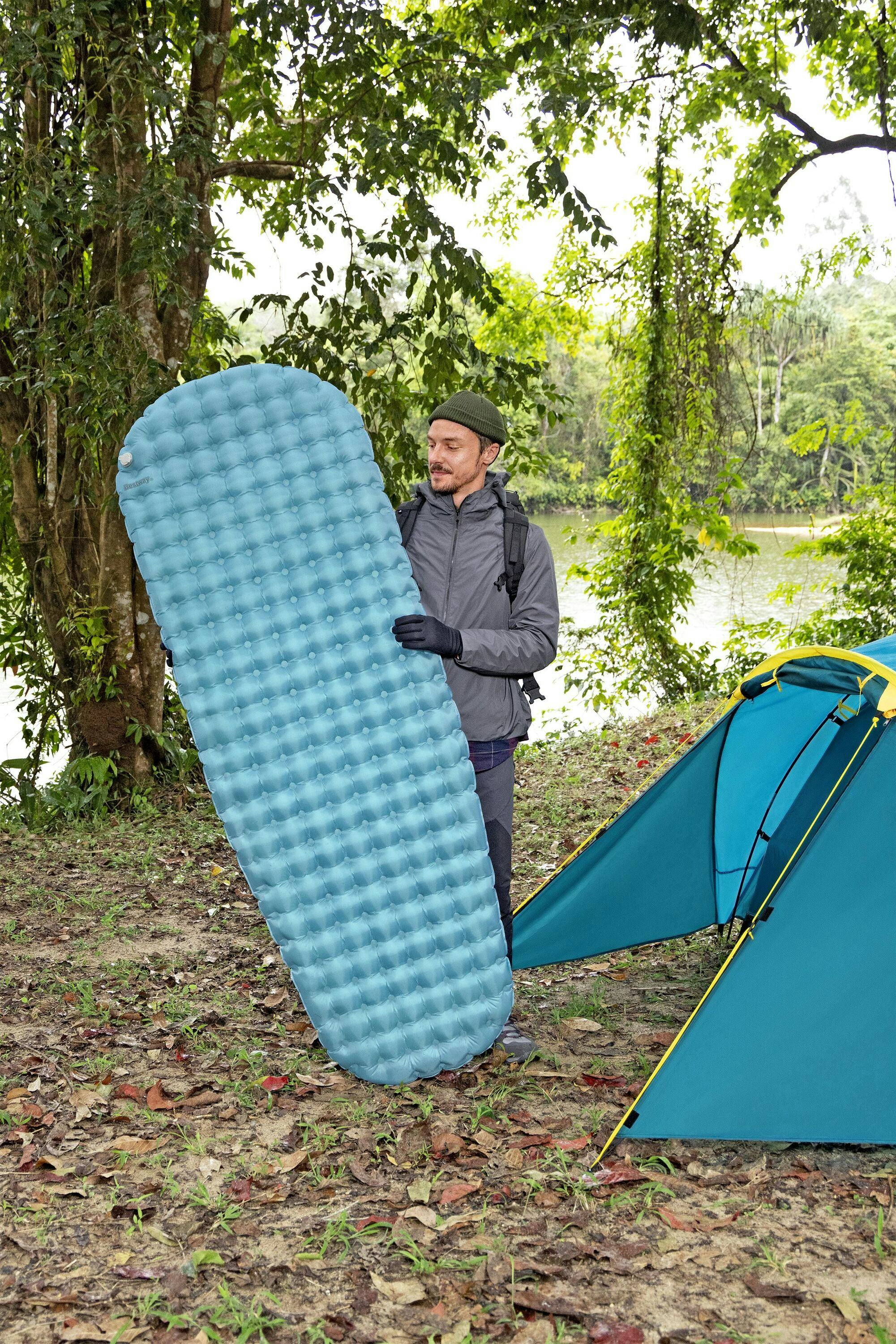 Camping Matelas gonflable de trekking AlpineLite™ momie 1,83 m x 63,5 cm x 7,5 cm , avec isolation thermique et gonfleur/sac Bestway 12