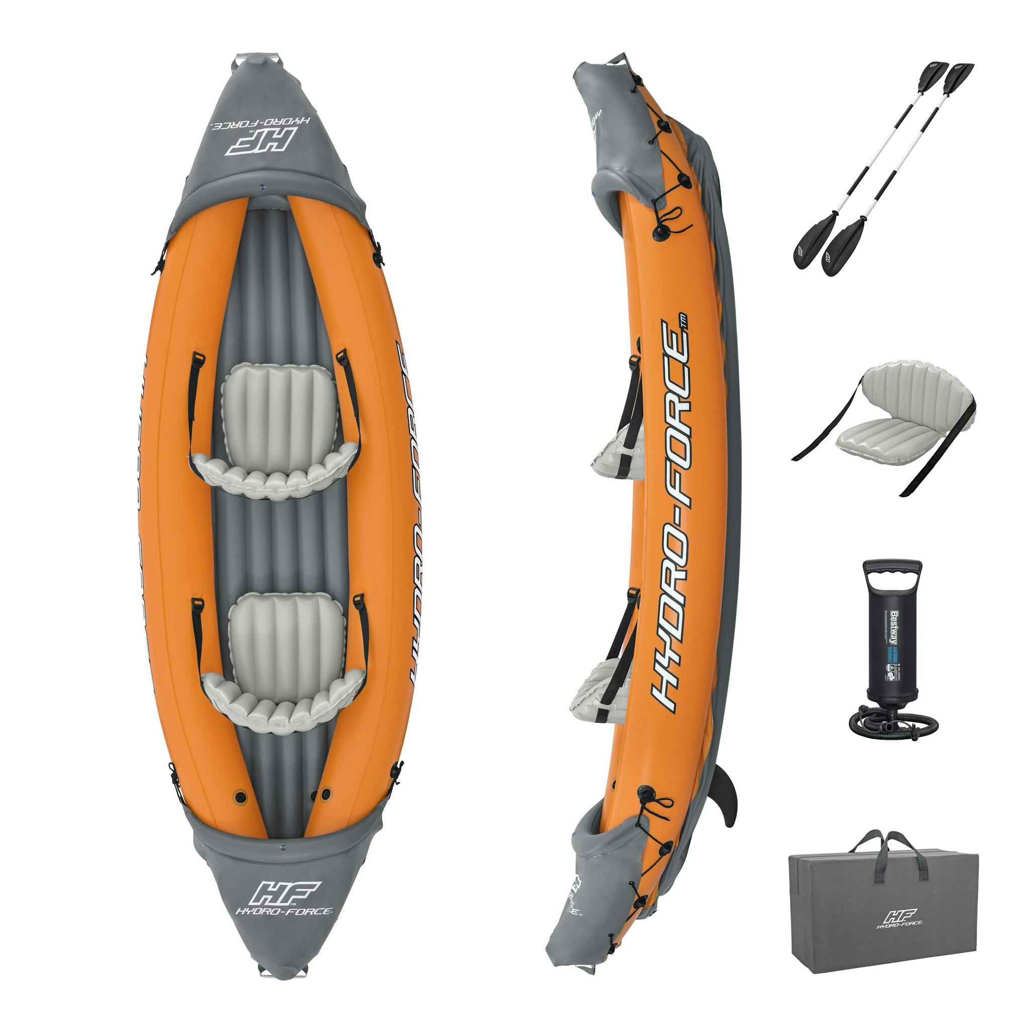 Sports d'eau Kayak gonflable Hydro-Force™ Rapid X2 321 x 100 cm avec 2 pagaies et une pompe Bestway 9