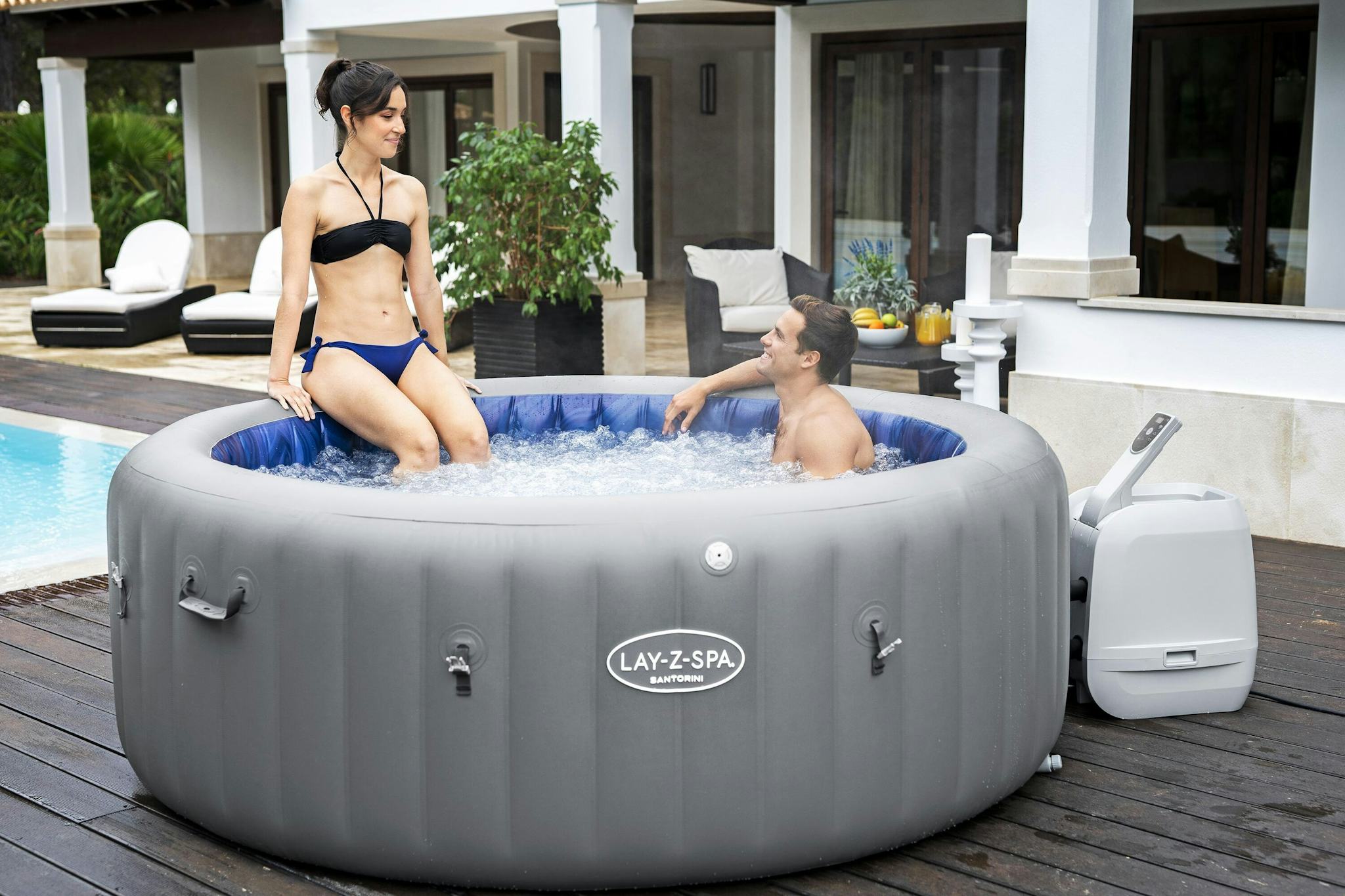 Spas Gonflables Spa gonflable rond Lay-Z-Spa Santorini Hydrojet pro™ 5 - 7 personnes Wifi Bestway 16