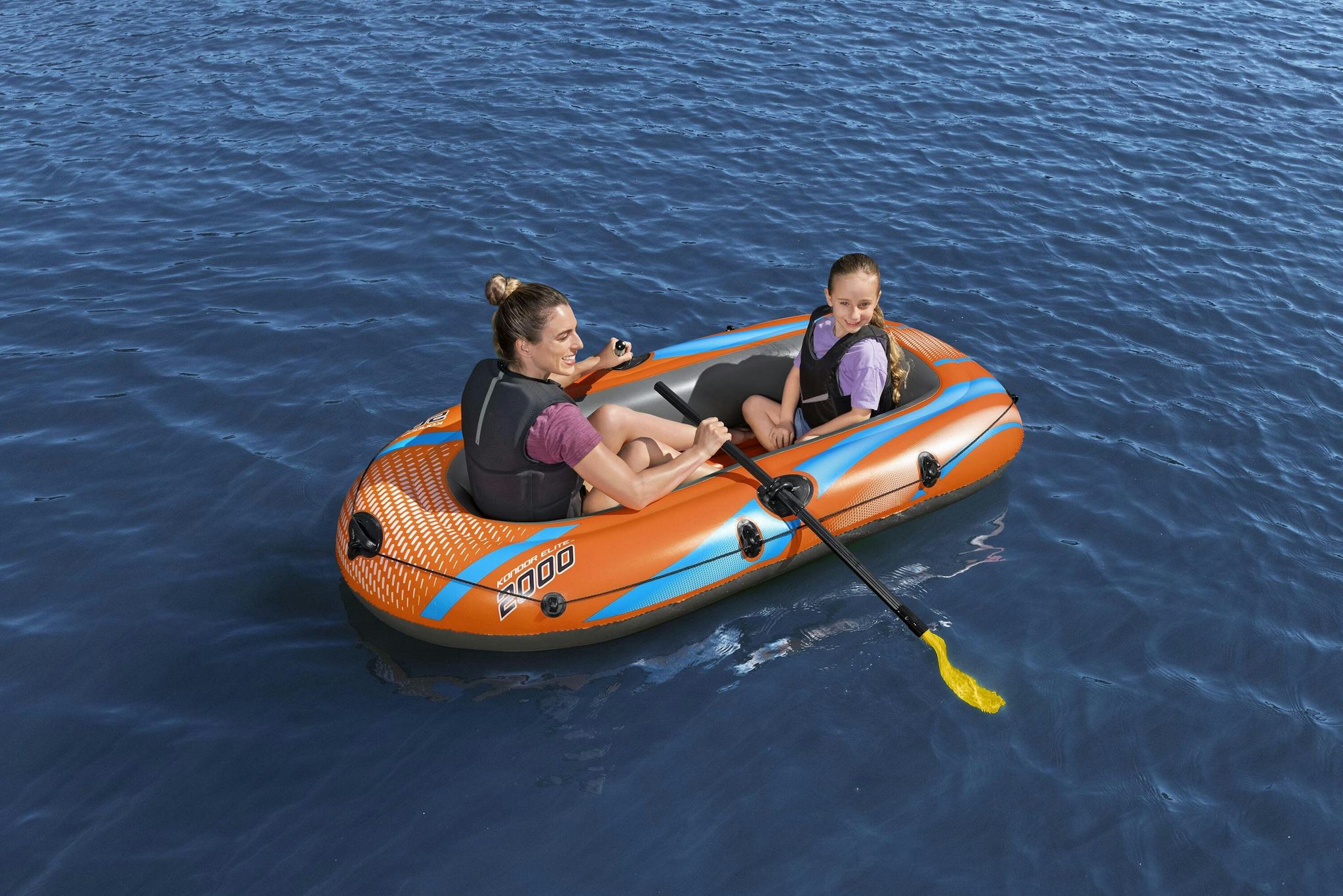 Sports d'eau Bateau gonflable Kondor Elite™ 2000 raft set, 196 x 106 cm, 1 adulte+1enfant, 120kg max, pompe à pied et 2 pagaies Bestway 3