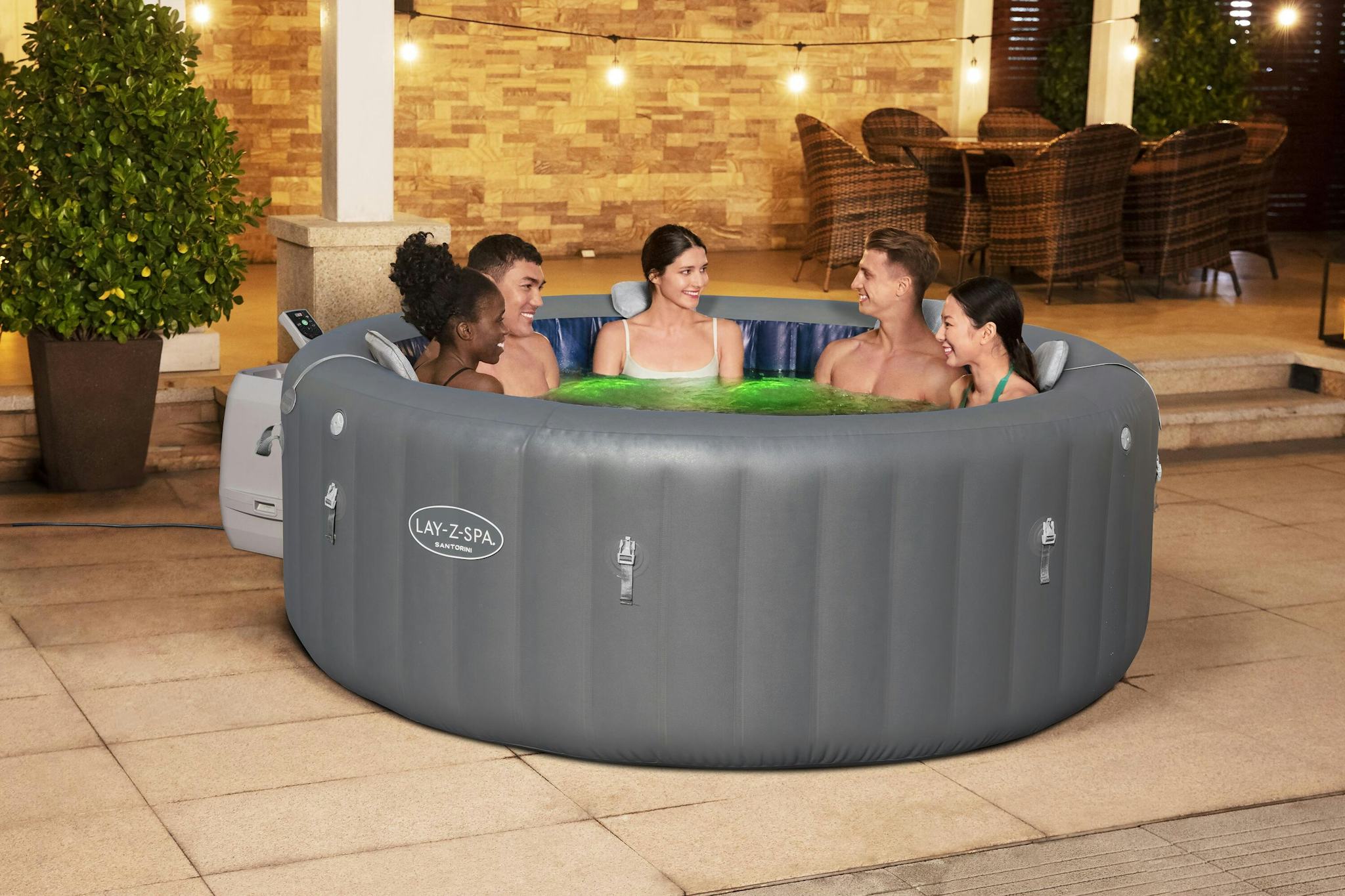 Spas Gonflables Spa gonflable rond Lay-Z-Spa Santorini Hydrojet pro™ 5 - 7 personnes Wifi Bestway 3