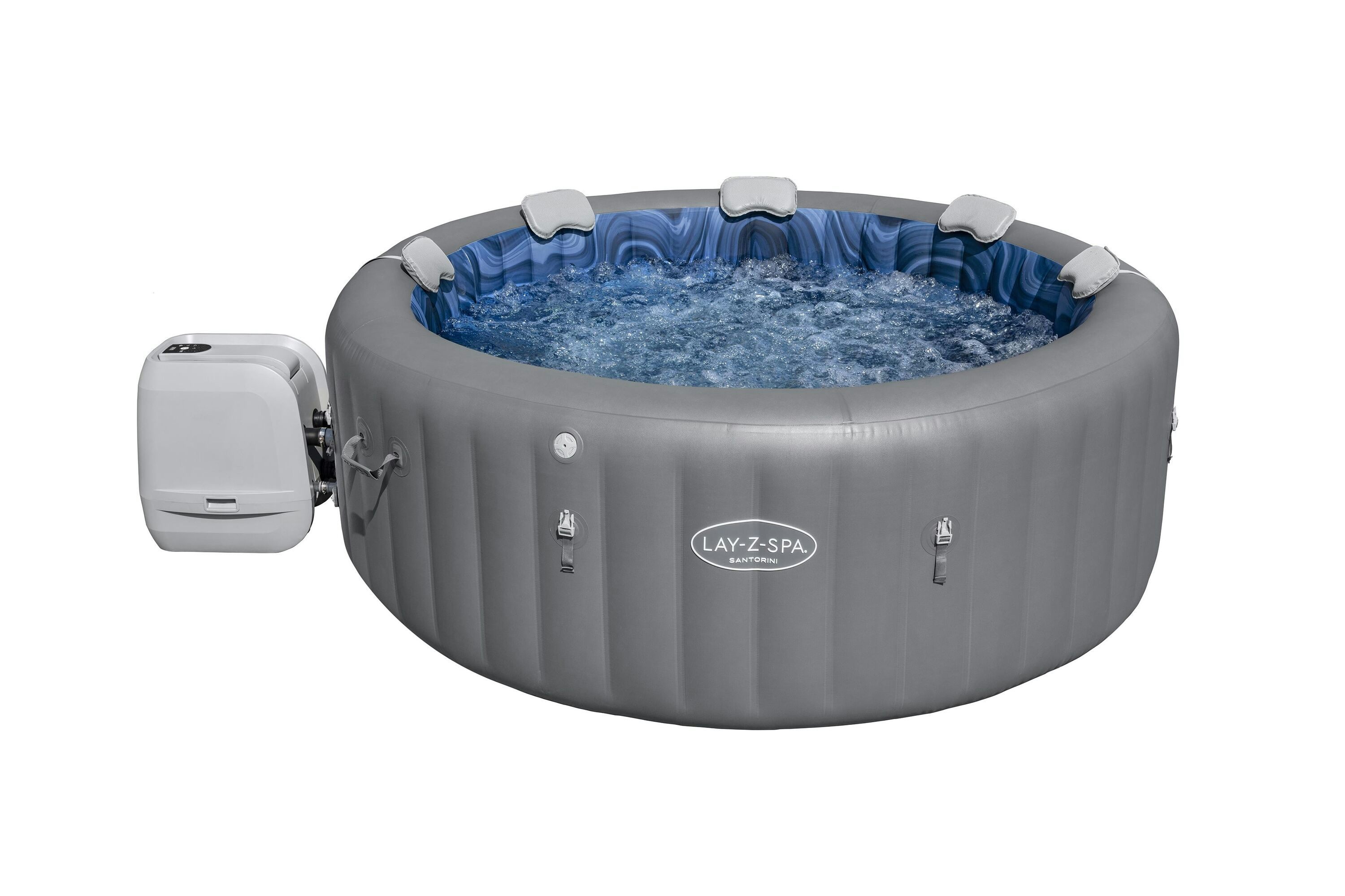 Spas Gonflables Spa gonflable rond Lay-Z-Spa Santorini Hydrojet pro™ 5 - 7 personnes Wifi Bestway 1
